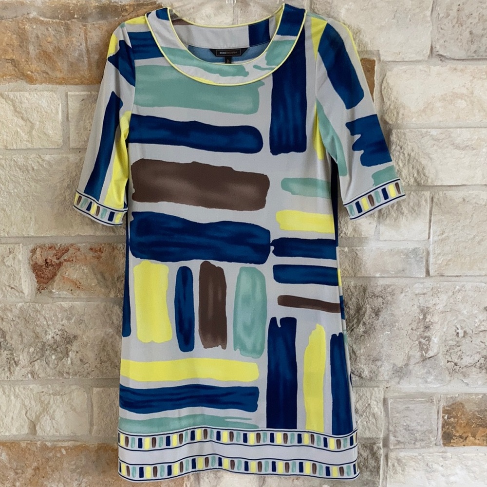 Navy and yellow dress